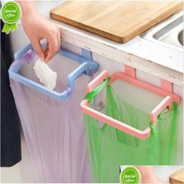 Dish Racks New Trash Rack Storage Garbage Bag Holder Cupboard Door Back Kitchen Rubbish Cabinet Hanging Organiser Drop Delivery Home G Dhbrf