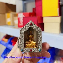 Decorative Figurines 50% Off GOOD Portable Amulet Sakyamuni Buddha GUWU HE Personal Protection Efficacious Talisman Bless Safety LUCK