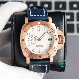 designer Pam Mens Automatic Watches 42mm White Colour Dial 2555 Mechanical Leather Belt 316l Fine Steel Unisex2920