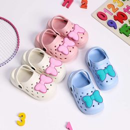 New Non-Slip Girls Garden Shoes Cute Big Bow Children Summer Slippers Beach Kids Sandals L2405