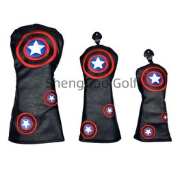 Golf Fivepointed star Pattern Head cover Driver Covers Fairway Wood Hybrid Putter Cover 240515