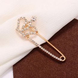 Brooches Cute Alloy Rhinestone Pins For Pants Waist Adjustment Women Cardigan Scarf Shawl Safety Korean Simple Luxury Jewellery