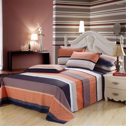 Bedding Sets 3pcs Fashion White Dark Yellow Gray Stripe Bed Sheet Cotton Soft Pillowcases Adult Boy Bedroom Gift Home Textiles