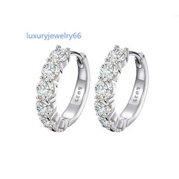 Pass Diamond Tester 18k White Gold 925 Sterling Silver Vvs Moissanite Cuff Ear Rings Hoop Huggie Stud Earrings for Men Women