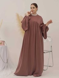 Ethnic Clothing Eid Abaya Dress for Women Solid Maxi Prayer Dresses Woman Party Abayas Ramadan Saudi Arabic Dubai Robe Caftan Vestido Kaftan T240515