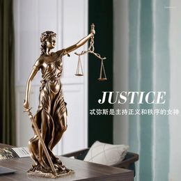 Decorative Figurines Bronze Balance Justice Fairness And Themis Goddess Of Sculpture Statue Office Lawyer Decoration