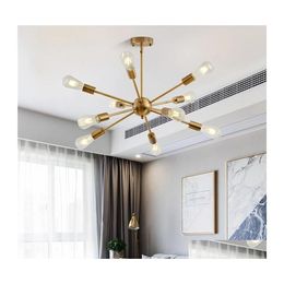 10 Lamps Light Sputnik Modern Suitable Pendant Industrial Chandelier Retro Ot0De Hanging Lights Bedroom Living Room Fixtu Nvegb