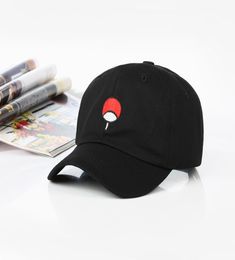 New 100% Cotton Japanese Anime Dad Hat Uchiha Family Logo Embroidery Baseball Caps Black Snapback Hat Hip Hop for Women Men1721381