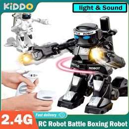 Transformation toys Robots RC Robot Combat Boxing Robot 2.4G Remote Control Robot Light and Sound Effects Human Combat Robot and 2Control Toy for Boys WX