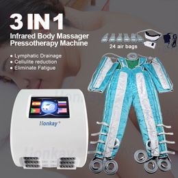 3 in 1 Infrared Pressotherapy Lymphatic Drainage Detox Machine 24 Air Bag Presoterapia Air Pressure Compression Foot Leg Sport Recovery Body Slimming Massager