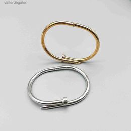 High grade brand Catiere nails bracelets with logo women luxury Nail bracelet minimalist trend mens womens copper plated genuine gold fashion versatile temperamen