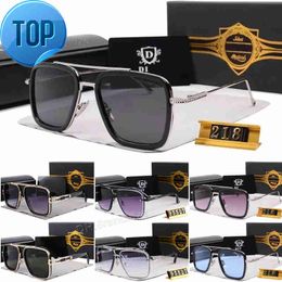2024 Mens Retro Pilot Square Womens Sunglasses Fashion Designer Sunglasses Gold Frame Sunglasses UV400 Gradient LXN-EVO DITA