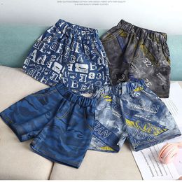 Barn sommar 2024 Fashion Pants for Kids Denim Boys Trousers Girls Beach Shorts Toddler Casual Clothing L2405