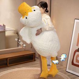 55cm-1.75M Giant Plush Toy Stuffed Big Mouth White Duck lying Throw Pillow for Boy Girl Nap Sleeping Cushion Pregnant Leg