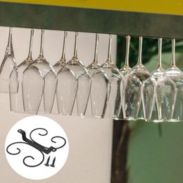 Kitchen Storage Under Cabinet Glass Holder Hanging Stemware Rack Organizer For Bar