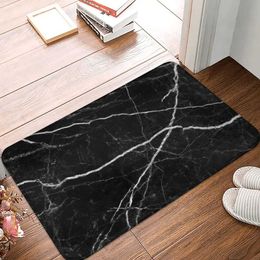 Carpet Black marble texture pattern door curtain kitchen entrance bathroom polyester carpet mat bedroom decoration washable H240516