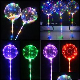 Led Strings Luminous Bobo Balloons Lights 20 Inch 70Cm Pole 30Leds String Light For Wedding Party Festival Decorations Drop Delivery L Dh9Tc