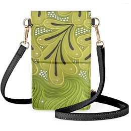 Evening Bags FORUDESIGNS Mobile Phone Leather Wallets Card Pack Moroccan Pattern Shoulder Messenger Bag Small Cell