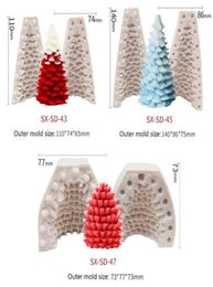 3D Christmas Tree Pine Cone Silicone Candle Mold Soap Clay Making DIY Cake Decor 2010232917875