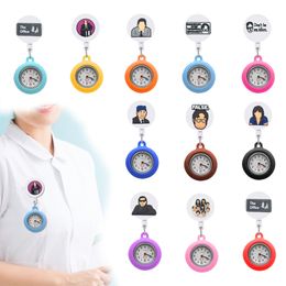 Childrens Watches Leisure Characters Clip Pocket Nurse Watch Brooch Fob Analogue Quartz Hanging Lapel For Women Retractable Student Gi Otwzs