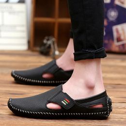 Men Shoes Casual Genuine Leather Mens Loafers Moccasins Handmade Slip On Boat Shoes Classical Homme Oversized H338 Zapatos 240509