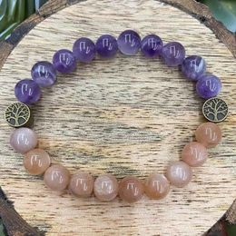 MG2141 New Design 8 MM Dream Amethyst 3A Grade Sunstone Tree Of Life Bracelet Fashion Womens Stress Relief Wrist Yoga Mala