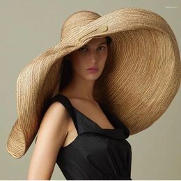 Wide Brim Hats Women Beach Accessories Sombrero Big Size Hat Female Large Straw Sun Oversized Anti UV 50 Summer Wholesale