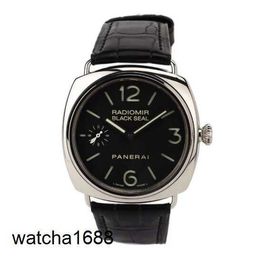 Sports Wrist Watch Panerai RADIOMIR Series Precision Steel Manual Mechanical Mens Chronograph Watch Luxury Clock PAM00183 Black Disc Belt Diameter 45mm