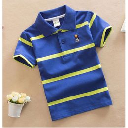 Summer Cute Cartton Polo T-shirty dla chłopców Bawełna wysokiej jakości tkanina oddychająca tkanina Tops TEES Koszulka Ubrania dla dzieci 3-14T L2405