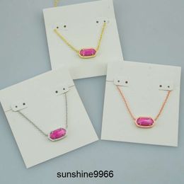 With free dust bag Pink Colour turquoise Pendant Necklaces Necklace Real 18K Gold Plated Dangles Glitter Jewelries Letter Gift Fashion