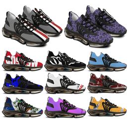 Free shipping Customised Sports Shoes DIY Design Men Women Personalise Diversify Breathable Heighten Comfortable Triple White Black Yellow Stylish Exercisers