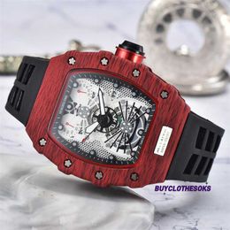 Rm Designer Watch New Bucket Shaped Quartz Watch Paired with Men's Hollowed Out Transparent Silicone Strap Goes Against the Trend of Big Brand Watches Qfmw