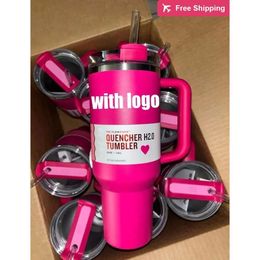 Cosmo Pink Tumblers Target Red Parade Flamingo Cups H20 40 Oz Cup with Handle Straw Coffee Water B stanliness standliness stanleiness standleiness staneliness OZIQ