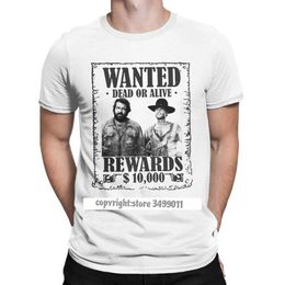 Men's T-Shirts Bud Spencer Terence Hill Wanted Lo Chimavano Epic Movie T Shirt Men Graphic Vintage T Shirt Premium Cotton Tshirts T240515