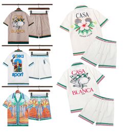 Casablanca Womens Lovers Hawaii Vacation Beach Swim Casual Shirt Shorts Set Masao San Suits Designer Quick Dry Fabric Couple Slim Fit CASABLAN Shirts Set