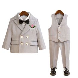 Baby Boys 1 Luxurious Birthday Dress Kids New Year Beaufitul Photograph Suit Children Formal Wedding Performance Tuxedo Set