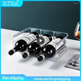Kitchen Storage Material And Beverage Rack Transparent Stackable Champagne Box Plastic Durable Universal Thickened