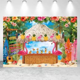 Party Decoration 1 Piece Summer Hawaiian Beach Po Background Tropical Tiki Bar Flower Palm Leaf Aloha Flami