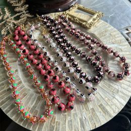 Choker Vintage Temperament Handmade Glass Beads Necklaces For Womens Girl Friends Gift Party Jewelry Accessories