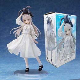 Action Toy Figures 18cm White cute girl Anime Figure Action Figure Dress Ver Figurine Adult Collection Model Doll Toys Box packaging gift Y240516