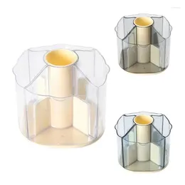 Storage Boxes Multipurpose Spinning Cosmetics Holder Portable Makeup Brush Tray Organizer Turntable Rotating Container For Vanity Lips