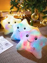 Tie-Dye Rabbit Fur luminous Plush Toys Cartoon Lovely Colouful Shiny Star Stuffed Dolls Soft Homedecor Sleeping Pillow