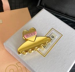 Barrettes High-end Stles Designer Brass Material Hair Clips Famous Women Brand Letter Steel Seal Barrettes Hairpin Crstal Geometr Bowknot Hairclip Christmas nice