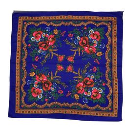 Bandanas Durag 70 * 70cm Russian Flower Scarf Womens Small Square Bandana Ethnic Shl Womens Headband Scarf J240516