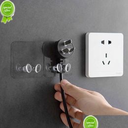 Kitchen Towel Hooks New 10/1Pcs Strong Adhesive Hook Power Plug Socket Hanger Holder Wall Mounted Self Sticky Bathroom Storage Drop De Dhwti