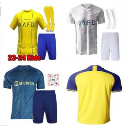 23 24 Al Nassr FC soccer Jerseys Football shiirt away third fourth Ronaldo Kids Kit uniform 2023new Home yellow CR7 boysMARTINEZ Saudi Arabia