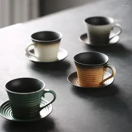 Cups Saucers Vintage Handmade Pottery Coffee Cup Japanese Small Camping Reusable Breakfast Ceramic Koffie Kopjes Espresso