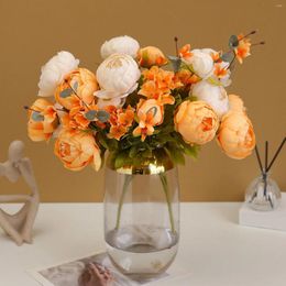 Decorative Flowers Simulation Floral European Style Core Peony Home Table Dress Wedding Pography Decoration Baby Breath