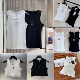 Womens Tank Top Summer Slim Sleeveless Camis Croptop Outwear Elastic Sports Sticked Tanks broderi Vest Breattable Pullover Womens S-XL