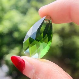 Chandelier Crystal 10PCS Faceted Water Drop Pendant Green Teardrop Charms Chandeliers Suncatcher Door Window Bead Curtain Hanging Beads DIY